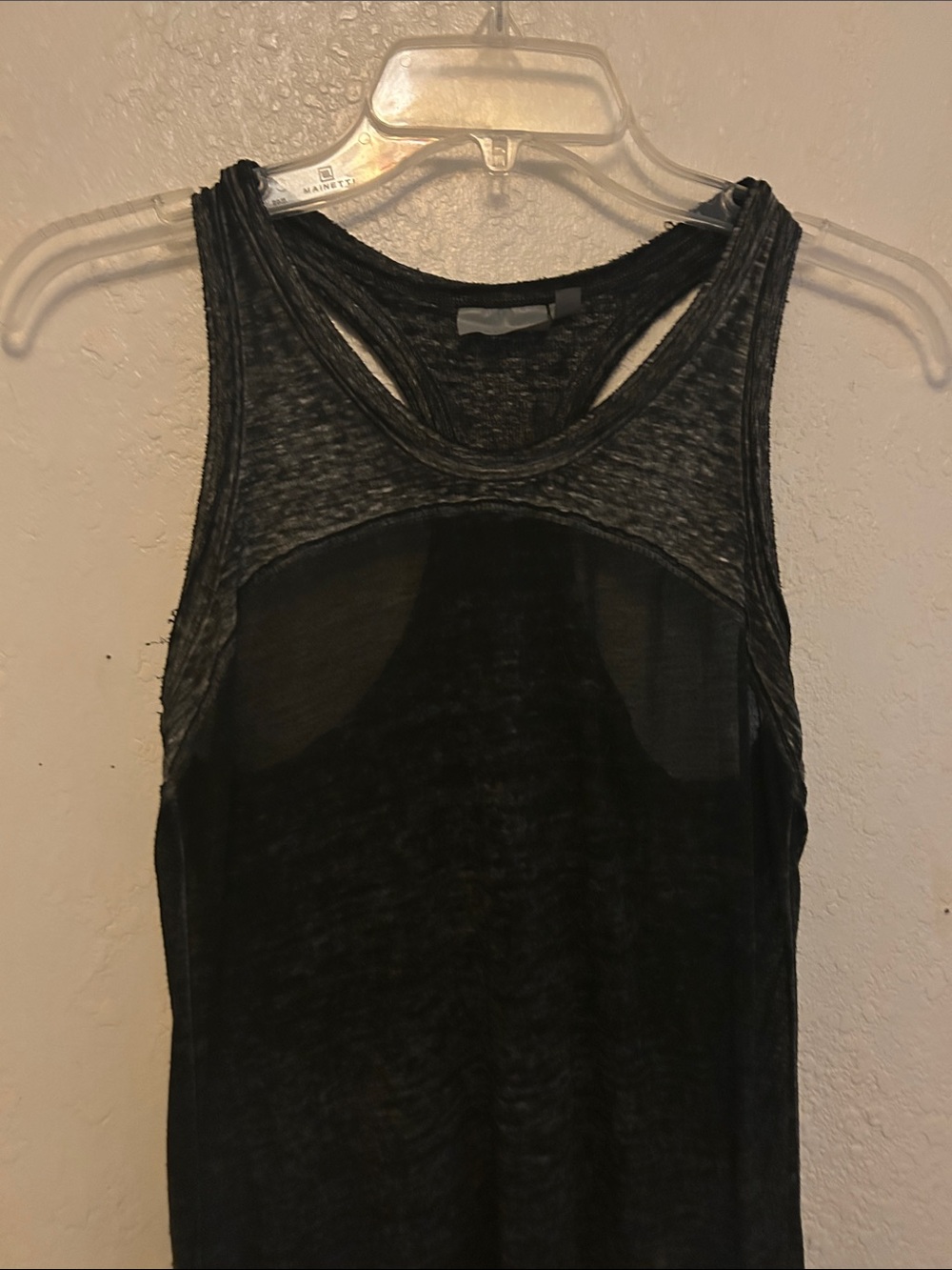 ATHLETA Sports Sleeveless Black HI-LOW Dress Sheer Yoke. FIT XS-S Tagged XS - Picture 4 of 6